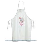 Christening apron printed for godparents, watercolor Elephant girly with flowers