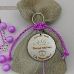 Wooden circle invitation "Crown"