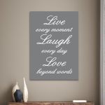 Canvas print Live every moment Gray Black