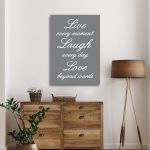 Canvas print Live every moment Gray Black