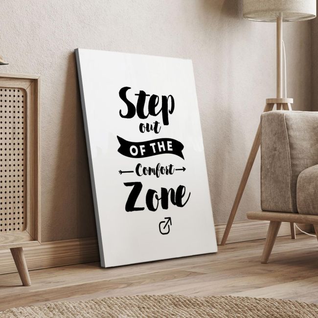 Πίνακας σε καμβά Step out of the comfort zone Καμβάς τελαρωμένος Όψη 4