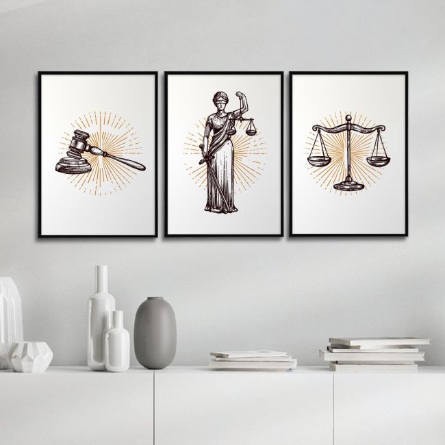 Δικαιοσύνη art 1, αφίσα, κάδρο τρίπτυχο