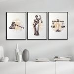 Justice themed art poster , 3 panels