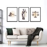 Justice themed art poster , 3 panels