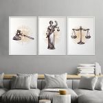 Justice themed art poster , 3 panels