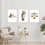 Justice themed art poster , 3 panels