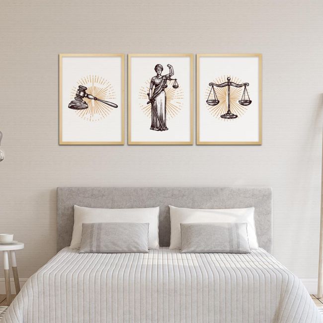 Justice themed art poster , 3 panels