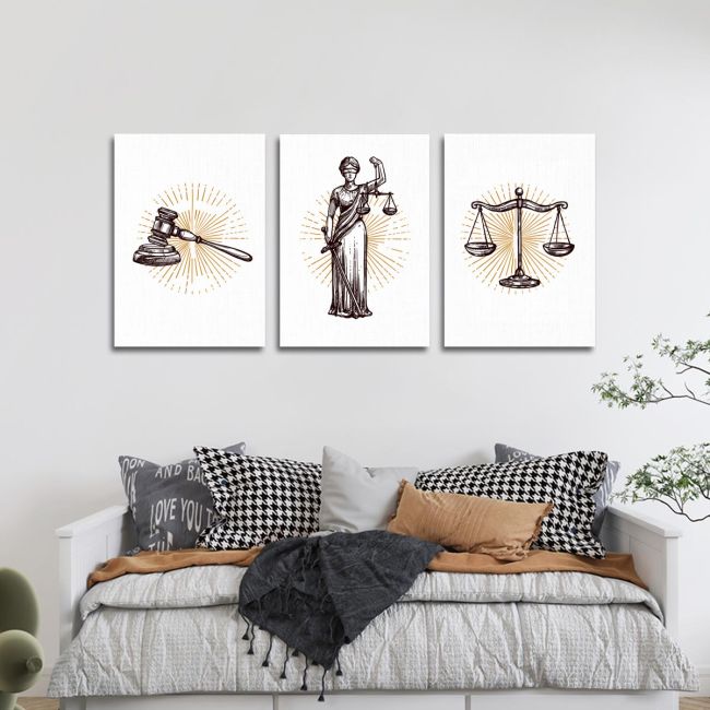 Δικαιοσύνη art 1, αφίσα, κάδρο τρίπτυχο