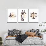 Justice themed art poster , 3 panels