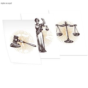 Justice themed art poster  3 panels  Poster with black frame View 1 2