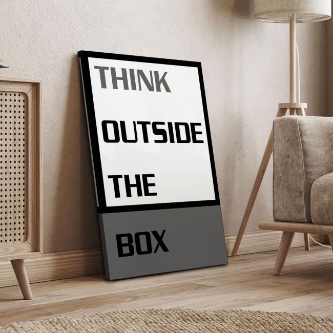 Canvas print Think outside the box Gray Framed canvas View 4