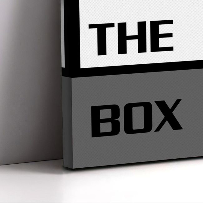 Πίνακας σε καμβά Think outside the box Γκρι Καμβάς τελαρωμένος Όψη 5