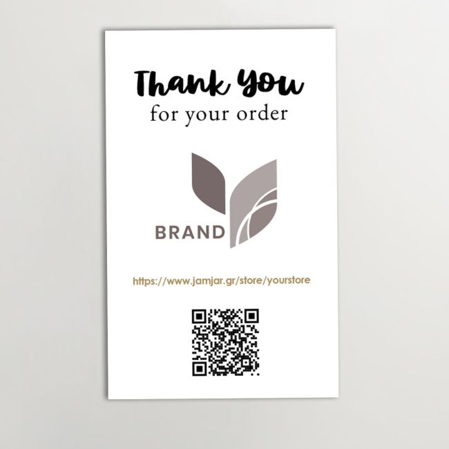 Thank You Card Custom Design vertical Paper 300 gr View 1
