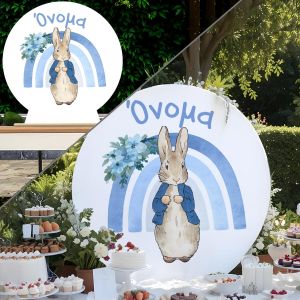 Wooden Baptism Sign. Peter Rabbit & Rainbow Printed wood (mdf) View 1