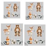 Forest animals figurine set for baptism decoration Printed wood (mdf) View 6