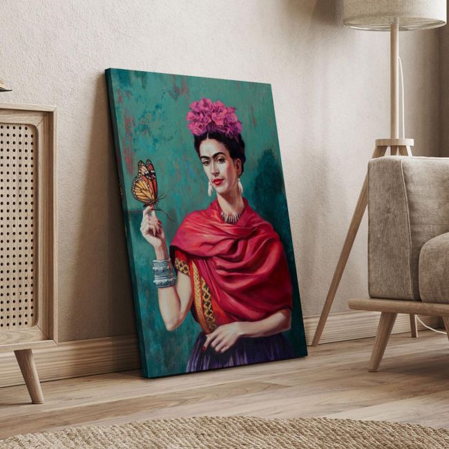 Πίνακας σε καμβά Butterfly Frida detail Καμβάς τελαρωμένος Όψη 4