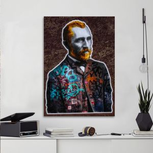 Πίνακας σε καμβά Van Gogh on wall Καμβάς τελαρωμένος Όψη 1