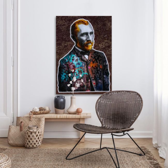 Πίνακας σε καμβά Van Gogh on wall Καμβάς τελαρωμένος Όψη 3