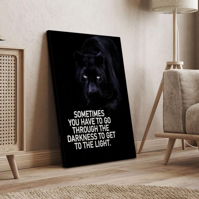 Πίνακας σε καμβά Sometimes you have to go through darkness... Καμβάς τελαρωμένος Όψη 4
