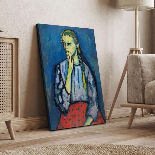 Πίνακας ζωγραφικής Portrait of a girl Alexej von Jawlensky Καμβάς τελαρωμένος Όψη 4