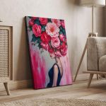 Πίνακας σε καμβά Rose woman Καμβάς τελαρωμένος Όψη 4