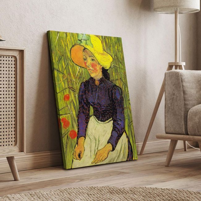 Πίνακας ζωγραφικής Girl in a straw hat Vincent van Gogh Καμβάς τελαρωμένος Όψη 4