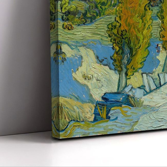 Πίνακας ζωγραφικής Two poplars in the Alpilles Vincent van Gogh Καμβάς τελαρωμένος Όψη 5