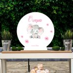 Wooden sign backdrop Pink elephant watercolor 3 Printed wood (mdf) View 2