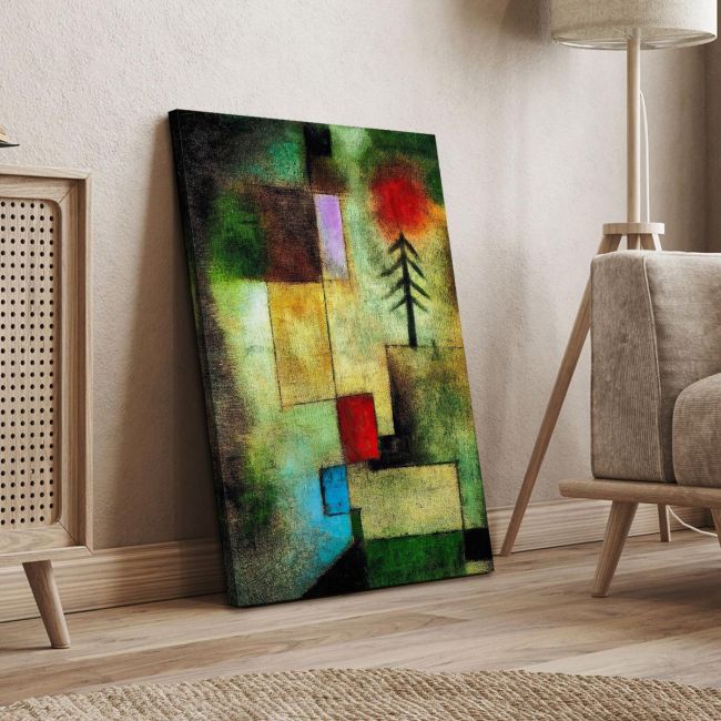 Canvas print Little painting of fir trees Klee P. Framed canvas View 4