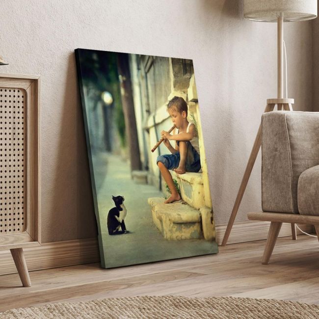 Canvas print The piper and the cat Framed canvas View 4