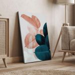 Πίνακας σε καμβά Dark green and pink leaves Καμβάς τελαρωμένος Όψη 4