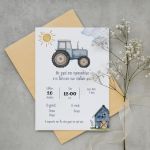 Baptism invitation, Tractor in the field