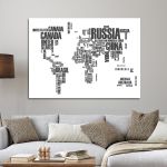 Canvas print  world with words Gray Framed canvas View 1