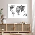 Canvas print  world with words Gray Framed canvas View 2
