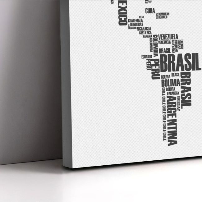 Canvas print  world with words Gray Framed canvas View 5