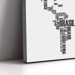 Πίνακας σε καμβά Ο κόσμος σε λέξεις Γκρι Καμβάς τελαρωμένος Όψη 5