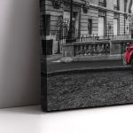 Canvas print Paris, Eiffel tower with 2CV multicolor