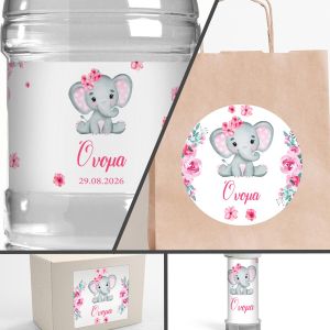 Sticker label Elephant lowers frame