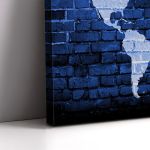 Canvas print Bricks world map multicolor