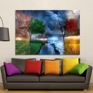 Canvas print Four season trees