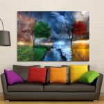 Canvas print Four season trees