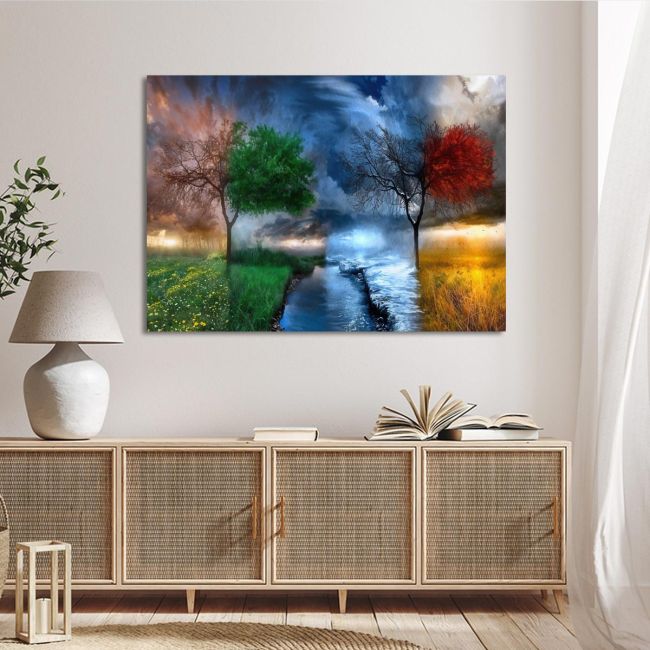 Canvas print Four season trees