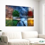 Canvas print Four season trees
