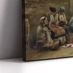 Πίνακας ζωγραφικής Γυναίκες ετοιμάζουν γλυκό τριαντάφυλλο στα Μέγαρα Ράλλης Καμβάς τελαρωμένος Όψη 5