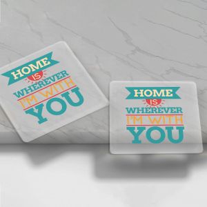 Εκτυπωμένο σουβέρ με αρχικά ζευγαριού, για δωράκια γάμου, plexiglass διάφανο προσωποποιημένο