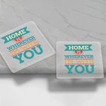 Εκτυπωμένο σουβέρ με αρχικά ζευγαριού, για δωράκια γάμου, plexiglass διάφανο προσωποποιημένο