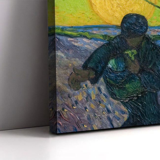 Πίνακας ζωγραφικής The sower green Vincent van Gogh Καμβάς τελαρωμένος Όψη 5