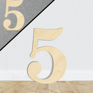 Wooden number 5large dimensions