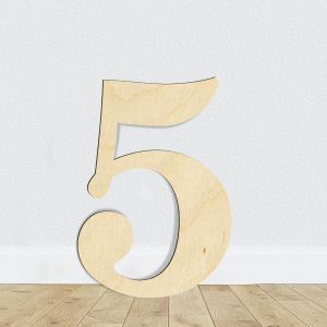 Wooden number 5large dimensions 2