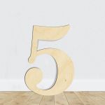 Wooden number 5large dimensions